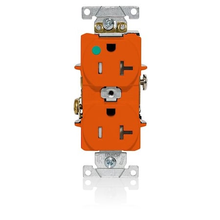 Leviton Duplex Receptacle, 20A, Orange, 125V T8300-O