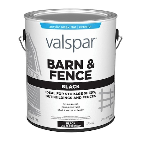 Valspar 3711435 Barn and Fence Paint, Black, 1 gal 009.3711435.007