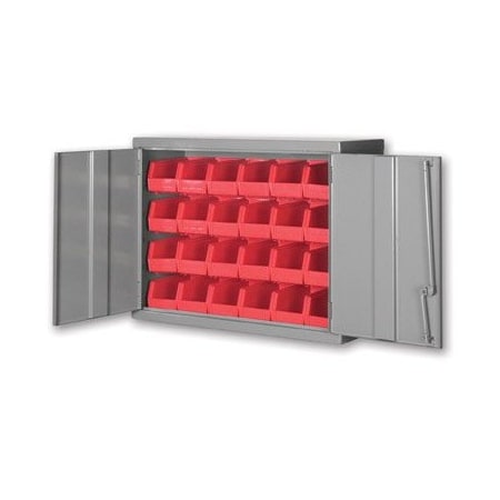 Pucel Wall Cabinet with Bins, 36 in W x 27 in H x 14 in D, 24 PB-3 Bins, Putty WC-3627-B (24 PB-3 Bins)