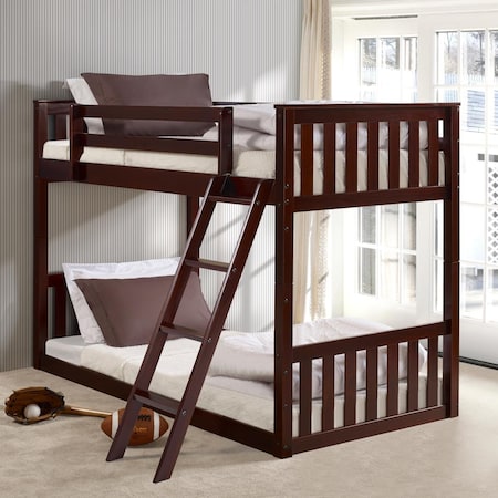 Donco PD-201204TTCP Twin Over Mission Bunk Bed, Dark Cappuccino PD_201204TTCP
