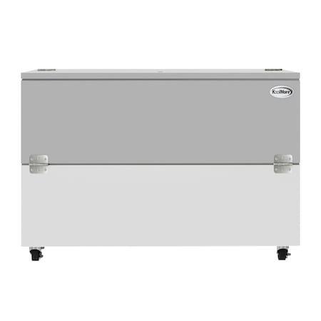 Koolmore 58 in. Commercial Milk Cooler for School and Cafeteria, 16 Crate Capacity with Heavy Duty Casters KM-MC58-HDC