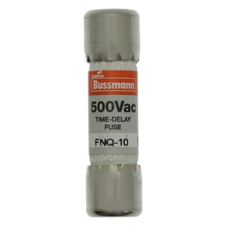 Eaton Bussmann Fuse, Time-delay, 12 A, Non-indicating, 10 kAIC at 500 Vac, 500 V, 10PK FNQ-12