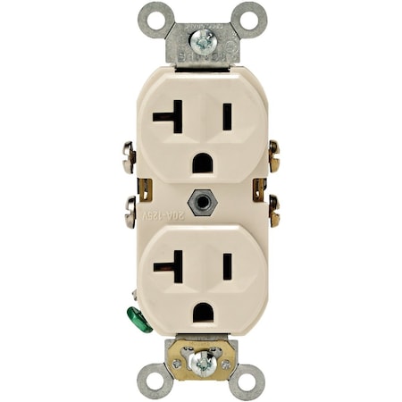 Leviton 20A Light Almond Shallow Commercial Grade 5-20R Duplex Outlet S06-0BR20-0TS