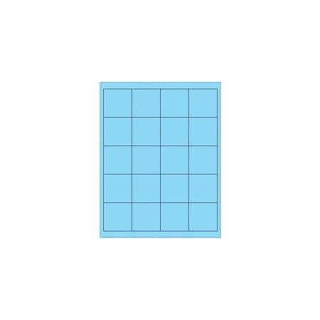Bubblefast 2'' x 2'' Fluorescent Pastel Blue Rectangle Laser Labels-20 Labels per Sheet BFLL172BE