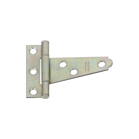 National Hardware T-Hinge, 1.18 in W Frame Leaf, 0.54 in H Frame Leaf, Steel, Zinc, Tight Pin, 18 lb N128-439