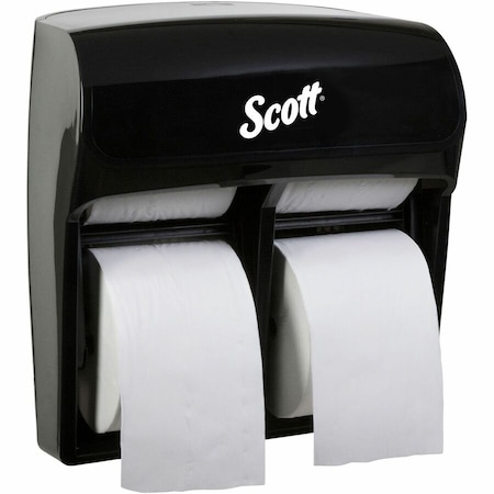 Scott Pro High-Capacity Toilet Paper Dispenser 4 Roll (44518), Black, 11.25" x 12.75" x 6.19" (Qty 1) 44518