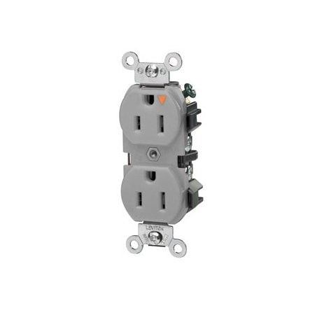 Leviton Industrial Series Heavy Duty Grade Duplex Receptacle, 15 Amp, 125 Volt 5262-IGG