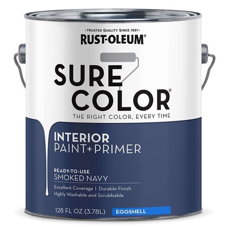 Sure Color Gal Rust-Oleum Smoked Navy Interior Paint + Primer, Eggshell 380226