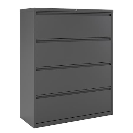 Hirsh 42" W 4 Drawer Lateral File Cabinet, Charcoal, A4/Legal/Letter 17647