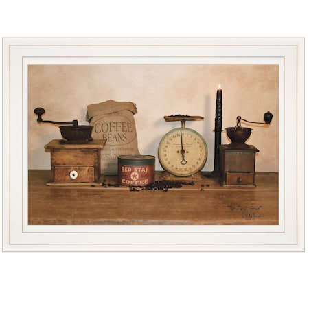 Homeroots The Daily Grind 1 White Framed Print Wall Art 404376