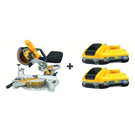 Dewalt Miter Saw, 7.25 in Dia, 3750 RPM DCS361B/DCB2104-2