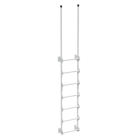 Vestil Steel Walk Through Dock Ladder 7 Step 300 Lb. Capacity White DKL-7-WT