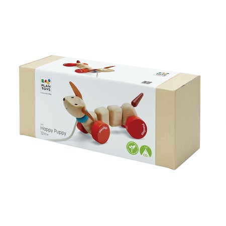 Plantoys Happy Puppy Wooden Pull Toy 5101