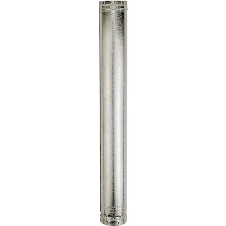 Ameri-Vent 6E5 Type B Gas Vent Pipe, 6 in OD, 5 ft L, AluminumGalvanized Steel 600000