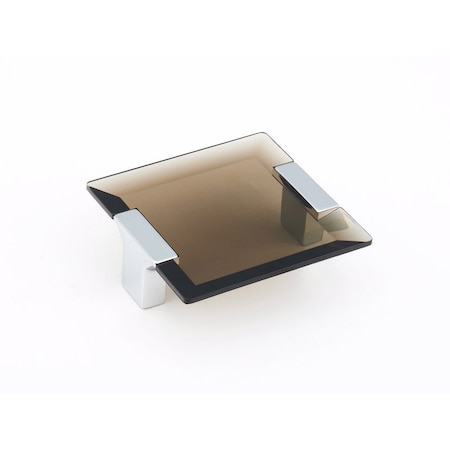 Schaub 2-1/2in Center to Center Positano Smoke Cabinet Pull Polished Chrome Finish 315-26-SM