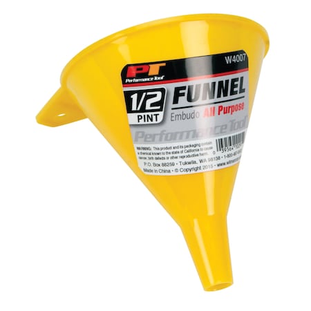 Performance Tool 1/2 Pint All Purpose Funnel, W4007 W4007