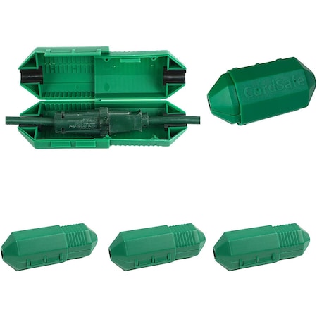 Cordsafe PLUS Extension Cord Connection Protector, Weather-Resistant Plug Cover, Fits 18-12 AWG Extension Cords, Made in USA, Green, 3-Pack PK3 2359-3