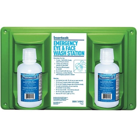 Boardwalk Emergency Eyewash Station, 16 oz Bottle, 2 Bottles/Station 54842