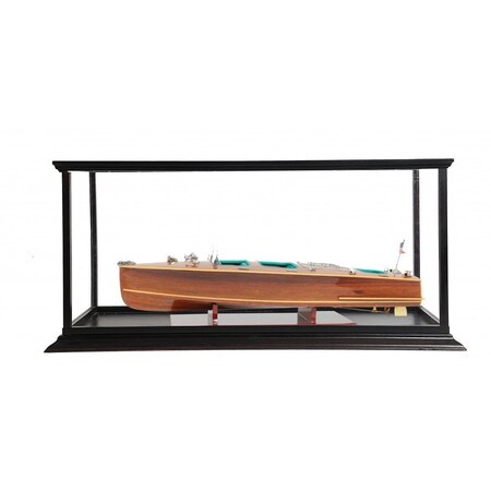 Homeroots 15" Wood Brown c1928 Chris Craft Triple Cockpit Hand Painted Boat with Case 401937