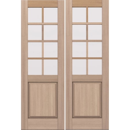 Doornmore G5008, 66.5" x 98" ( 2x32" Door) Left Hand, Mahogany SDL 8 Lite, 1/2 Lite Exterior Door G5008-SW-3296_2_LI