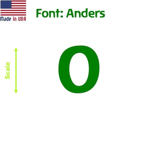 Aacc Self-Adhesive Vinyl Number: 0, Size: 19 in. Color: Green Font: Anders, 8PK AACC-Anders-N0-Green-I19x8