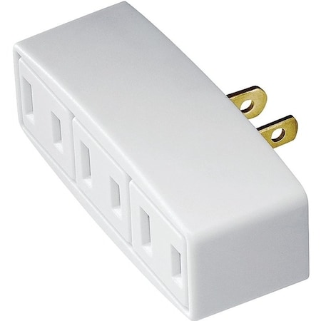 Eaton Wiring Devices Plug Adapter, Swivel, 1-15R, 0 ft., White 1747W-BOX