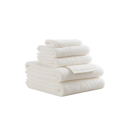 Homeroots Set of Six White Cotton Quick Dry Terry Cloth Towels, 6PK 700325