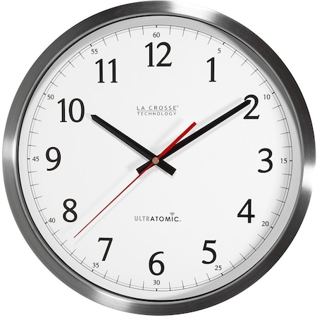 Zoro Select UltraAtomic Analog Wall Clock, 14" 404-1235UA-SS