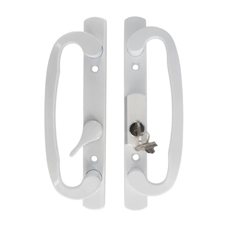 Gas Hardware Sliding Door Handle Set, Keyed Mortise Lock, Sash Controls 2265, Fits 3-15/16in Screw Holes DH-211-OFFSET-WITHKEY