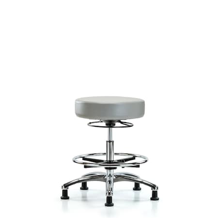 Blue Ridge Ergonomics Bench Stool, Med, Vin, Chrm, CF, Glides, Dov BR-VMBSO-CR-CF-RG-8567
