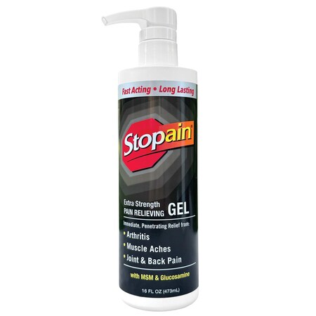 Stopain Extra Strength Topical Pain Relief, 8% Menthol, 16oz Gel Pump 5-880-016