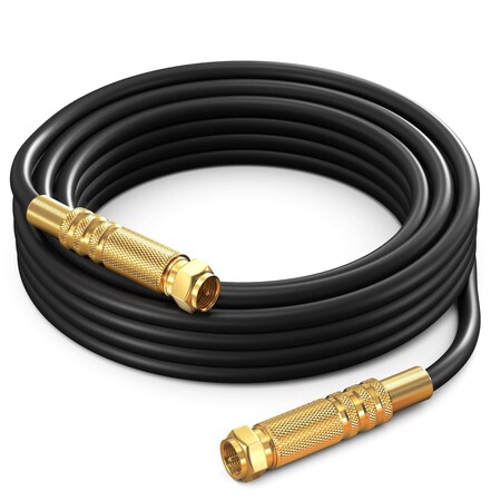 Maximm 25ft RG6 Quad Shielded Coaxial Cable, Non-Oxygen Copper, Black RG6-STS-GLD-4S-25FT