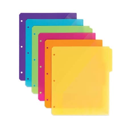 Smead 1 by 3 Cut Poly Divider, Assorted Color, 30PK SMD89421