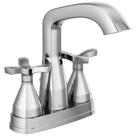 Delta Stryke Two Handle Centerset Bathroom Faucet, 5.94 in, Lumicoat Chrome 257766-PR-MPU-DST