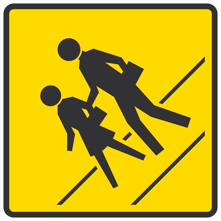 Lyle Pedestrian Crossing Symbol, 24x24, Engineer Grade, Yellow G-12879-EG_24x24