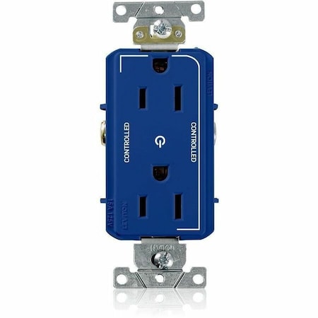 Leviton DPl Dup Rec 15A 125V 2MCtrl Self-Gr Blu 16252-2PB