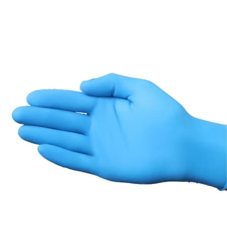 Vanguard International Sourcin Disposable Gloves, 3.5 mil Palm, Nitrile, Powder-Free, L, Blue A11A13