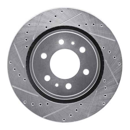 Dynamic Friction Co DFC Brake Rotor - Drilled and Slotted - Silver 631-47086L