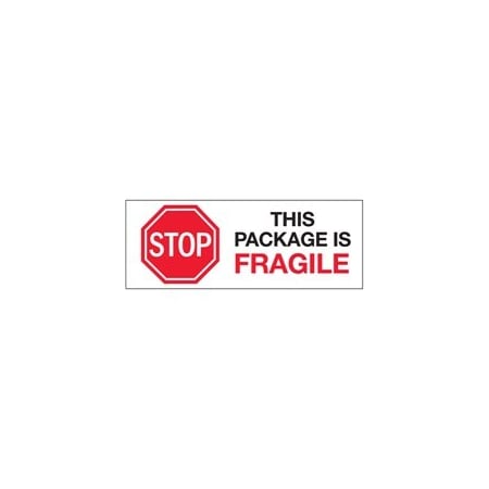 Bubblefast 3 x 8'' - ''Stop - This Package is Fragile'' Labels BFDL7013