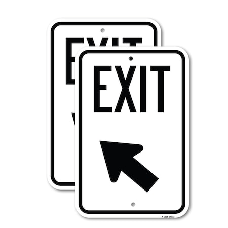 Signmission Exit Sign, Heavy Gauge Aluminum, 24 in W, 18 in H A-1824-2PACK-24032