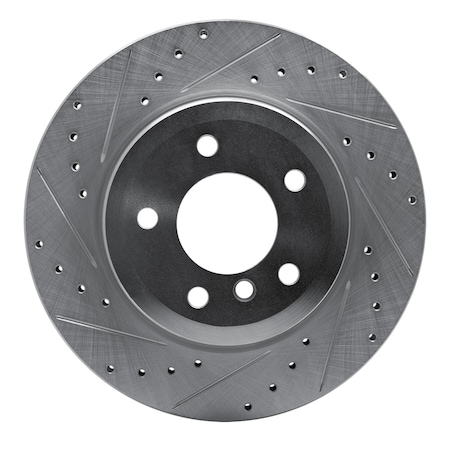 Dynamic Friction Co DFC Brake Rotor - Drilled and Slotted - Silver 631-31090L