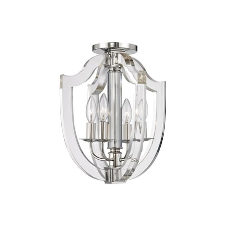 Hudson Valley Lighting Arietta 4 Light Semi Flush 12.5 In. Polished Nickel 6500-PN