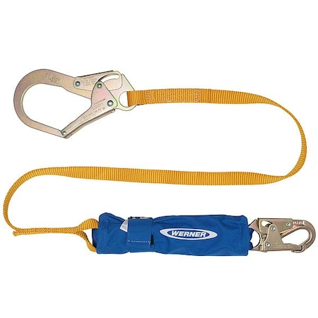 Werner Energy Absorbing Lanyard, 6 ft. Length, Snap Hook, Steel, 310 lb Weight Capacity C311200