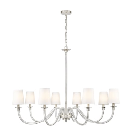 Z-Lite Katerina 8 Light Chandelier, Brushed Nickel, 46 In W x 32.5 In H 1950-8BN