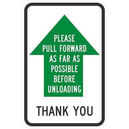 Lyle Pull Forward As Far As Possible Before Unloading with, 12x18, Non-Reflective, White G-4764-NA_12x18