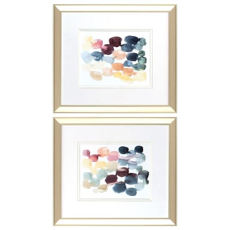 Homeroots Set Of Two Desert Stones Gold Framed Print Wall Art, 2PK 484165