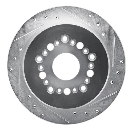 Dynamic Friction Co DFC Brake Rotor - Drilled and Slotted - Silver 631-75004R