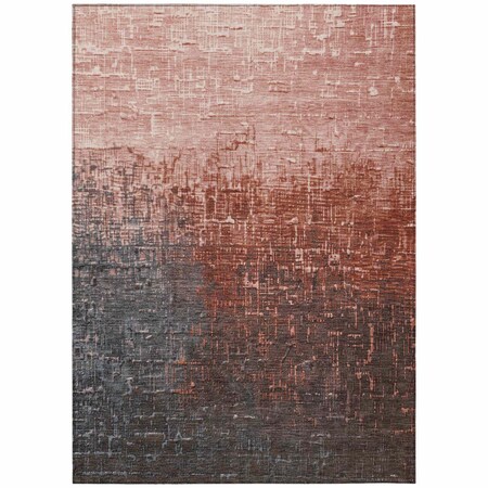 Homeroots 9' X 12' Blush And Dark Gray Ombre Washable Indoor Outdoor Area Rug 602891