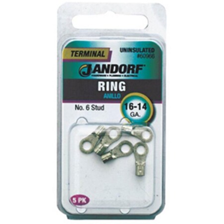 Jandorf Specialty Hardw 60966 Uninsulated Ring Terminal 1614 ga., 6 in. Stud 3401783