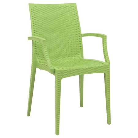 Leisuremod Weave Mace Indoor/Outdoor Arm Chair, Green MCA19G